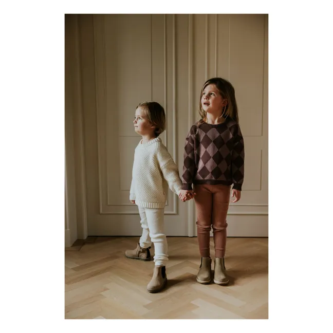 Legging Côtelé Coton Bio | Ecru