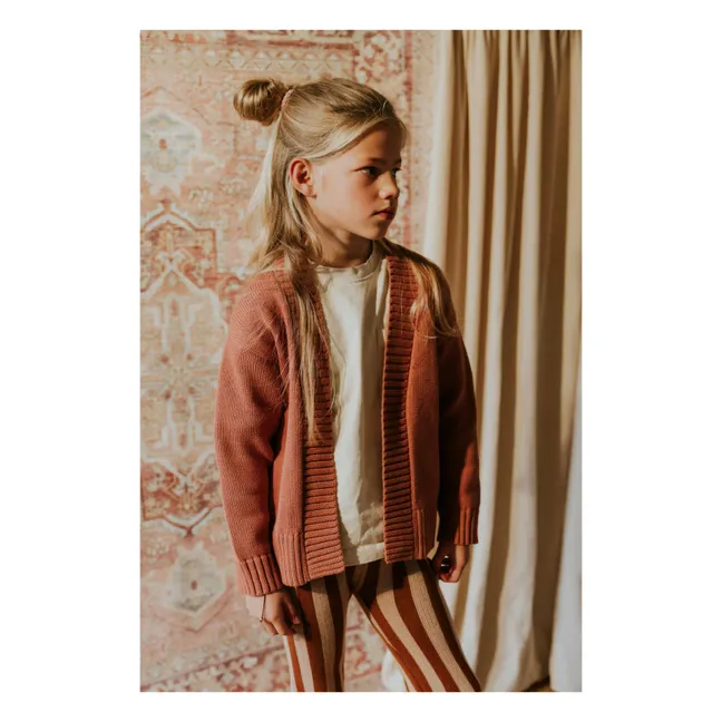 Chaqueta de algodón orgánico con flecos | Terracotta