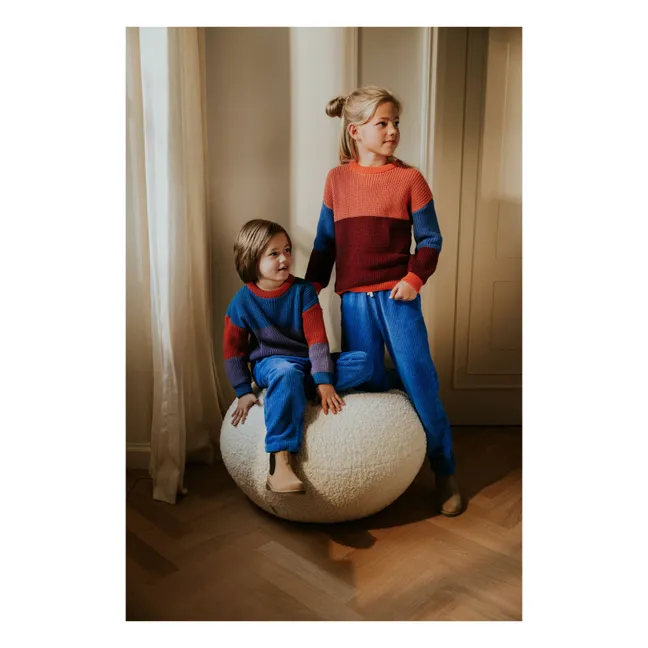 Pull Color Block Coton Bio | Corail