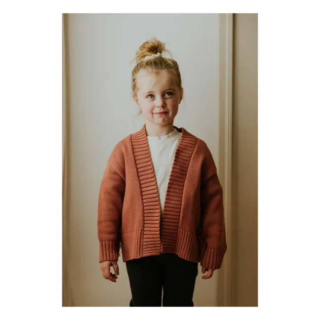 Chaqueta de algodón orgánico con flecos | Terracotta