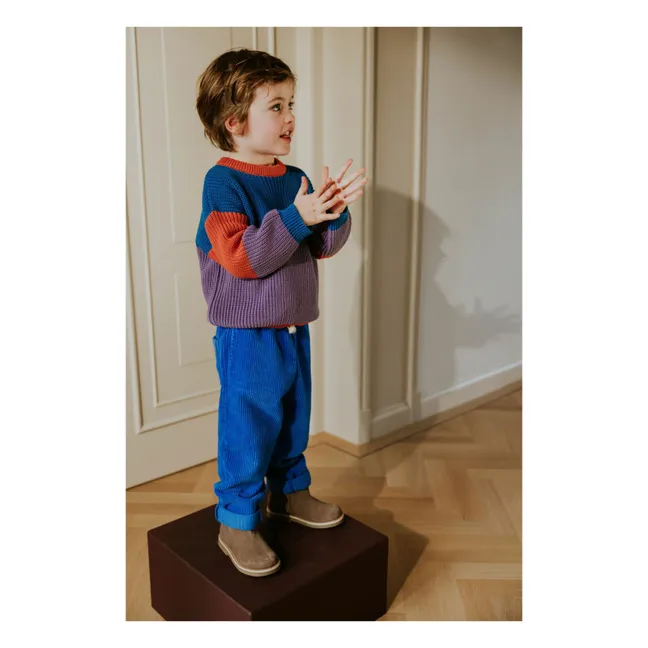 Pull Color Block Coton Bio | Corail