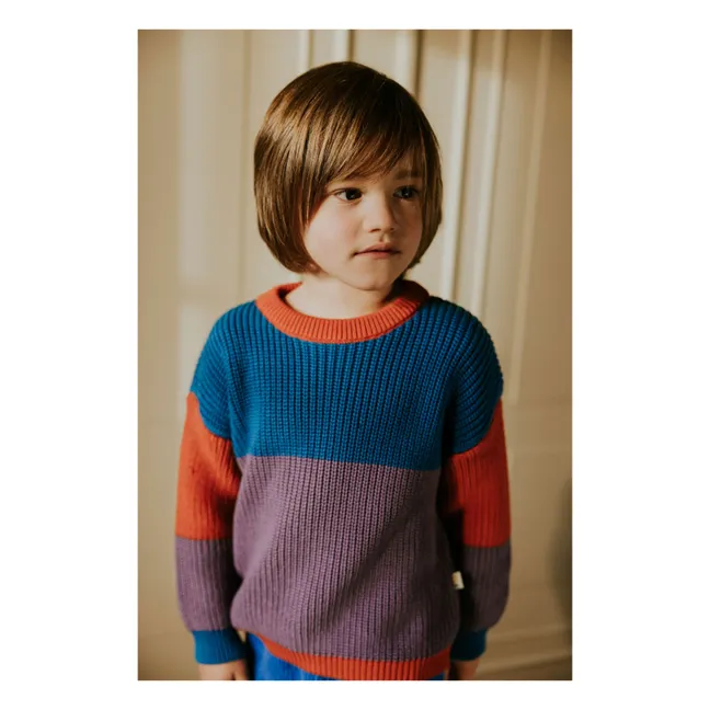 Pull Color Block Coton Bio | Corail