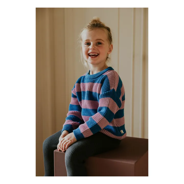 Jersey a rayas de algodón ecológico | Rosa- Imagen del producto n°3