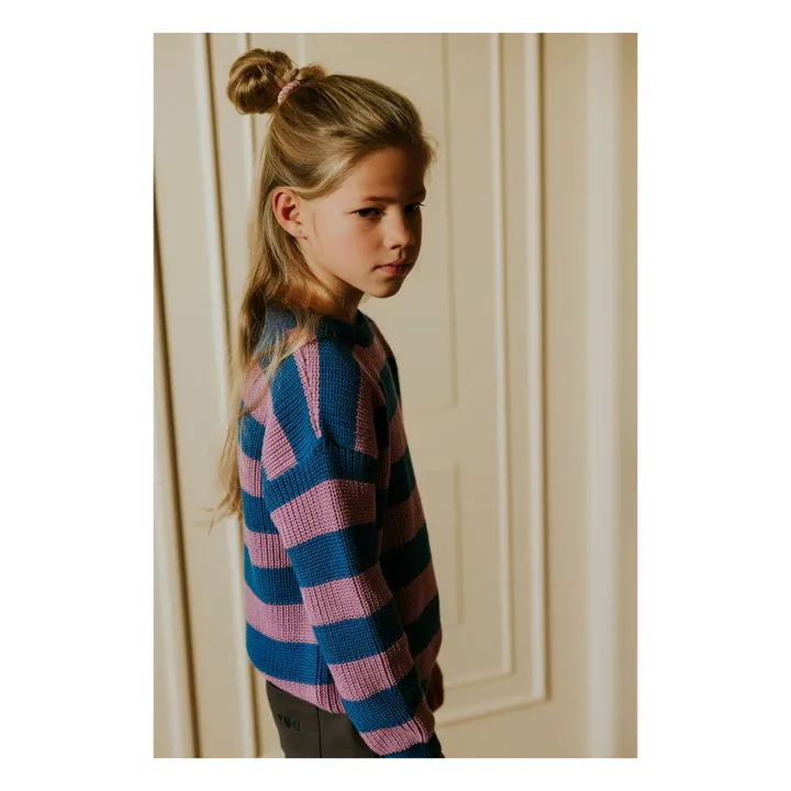 Jersey a rayas de algodón ecológico | Rosa- Imagen del producto n°2