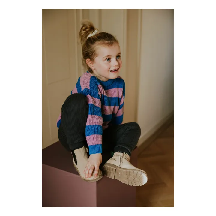 Jersey a rayas de algodón ecológico | Rosa- Imagen del producto n°4