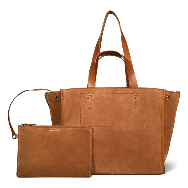 Tote bag Léon M Velvet crust | Caramel