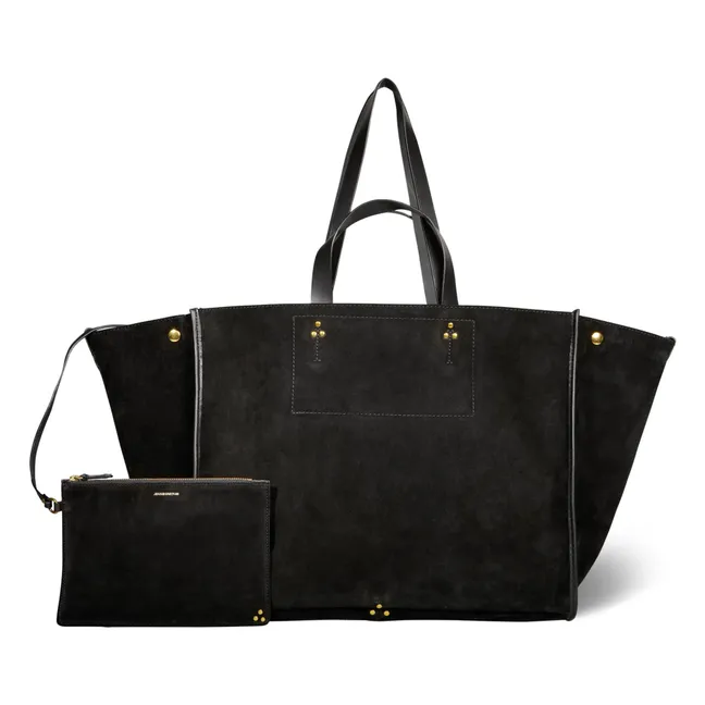 Tote bag Léon M Velvet crust | Black
