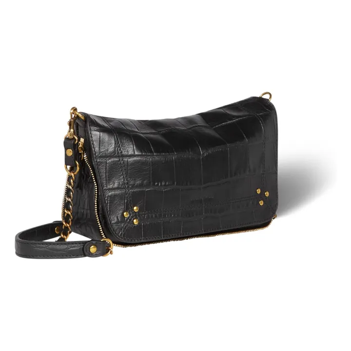 Sac Bobi S Cuir Imprimé Croco | Noir- Image produit n°2