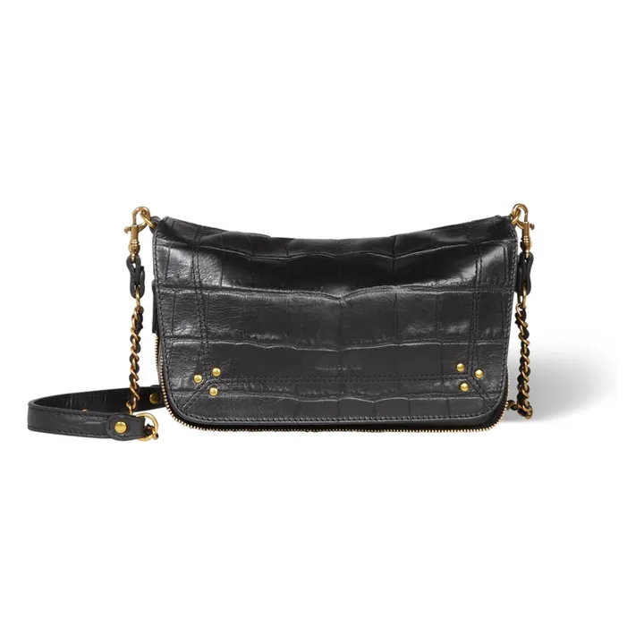 Sac Bobi S Cuir Imprimé Croco | Noir- Image produit n°0