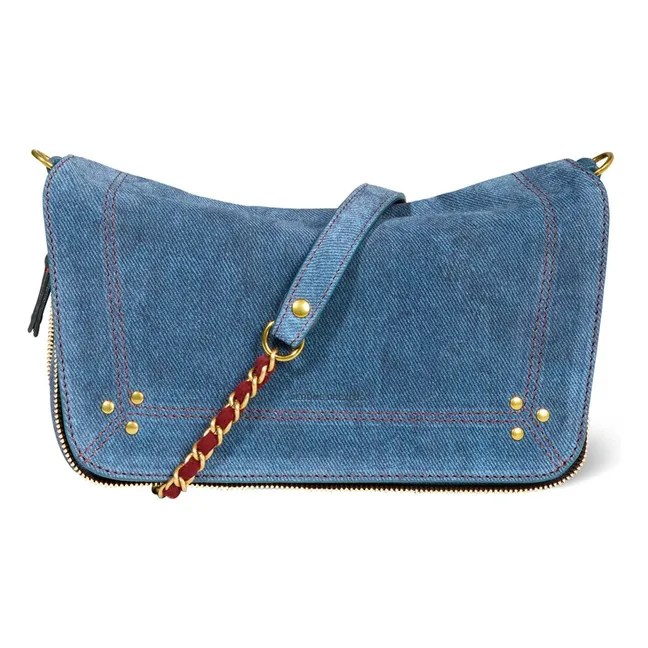 Sac Bobi S Croûte de Velours | Bleu jean