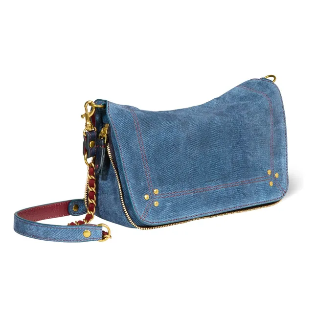 Sac Bobi S Croûte de Velours | Bleu jean