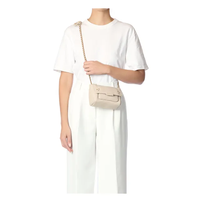 Borsa Lulu S Chèvre Grainé | Ecru