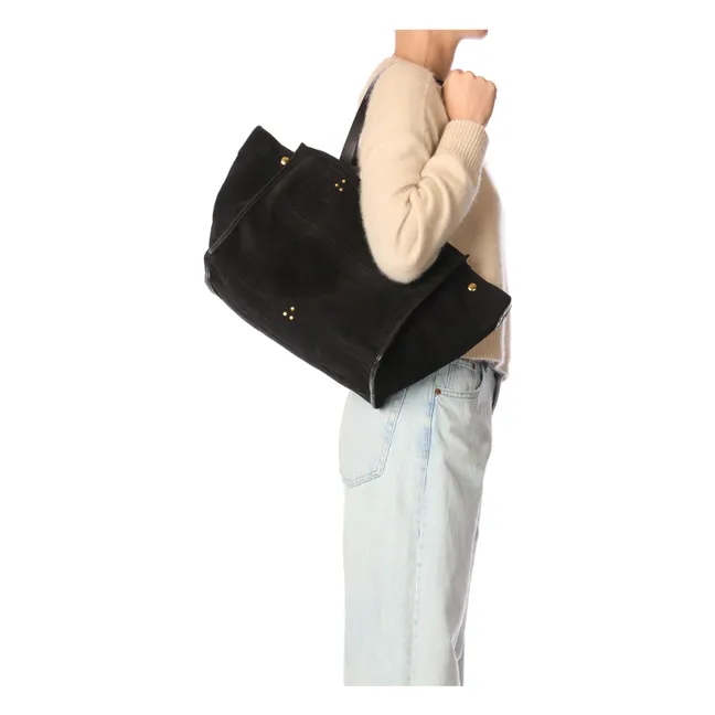 Tote bag Léon M Velvet crust | Black