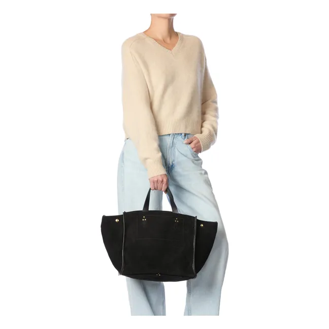 Tote bag Léon M Velvet crust | Black