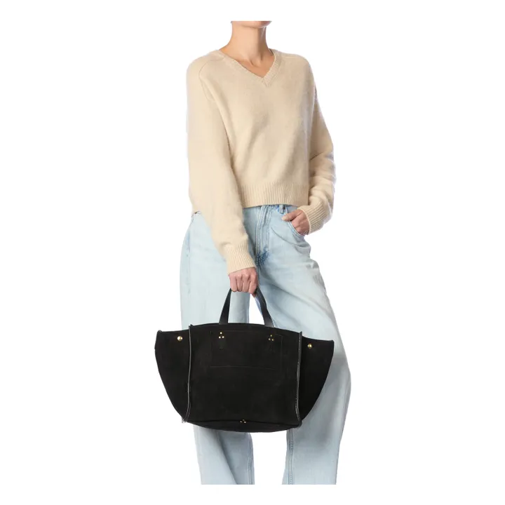 Bolsa de la compra Léon M Corteza de terciopelo | Negro- Imagen del producto n°1