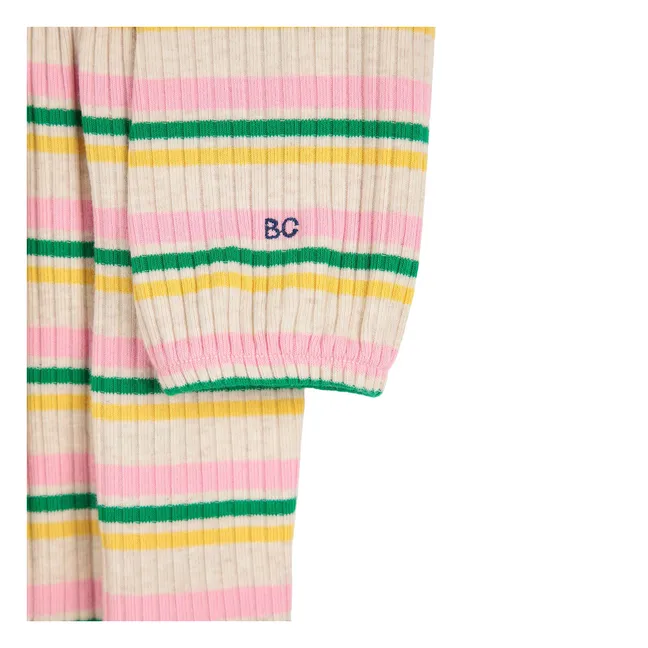 Robe Rayée Côtelée Coton Bio | Ecru