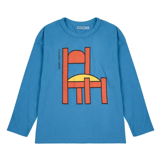 Chaiselongue-T-Shirt Bio-Baumwolle | Blau