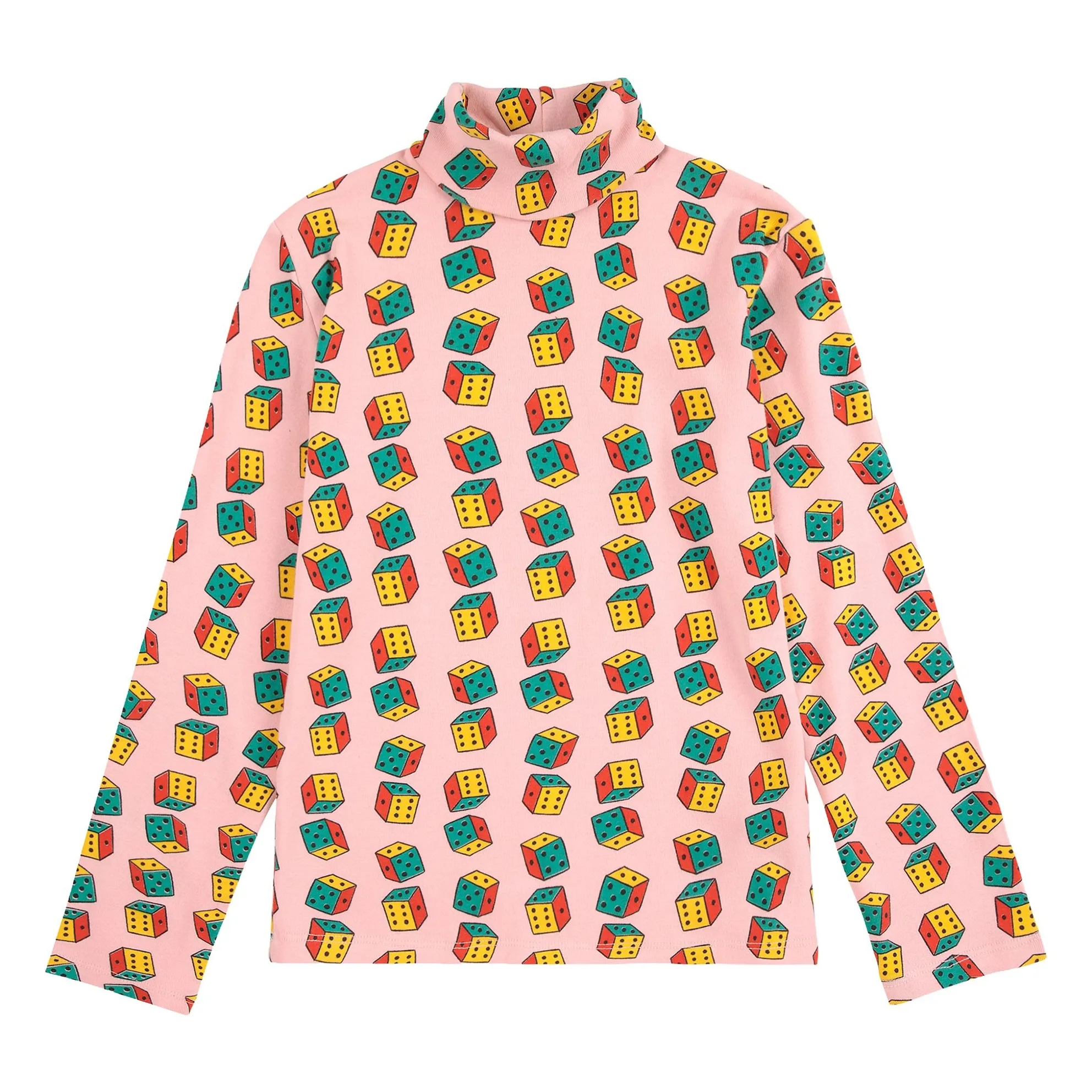 Bobo Choses Pink Organic Cotton Dice Turtleneck
