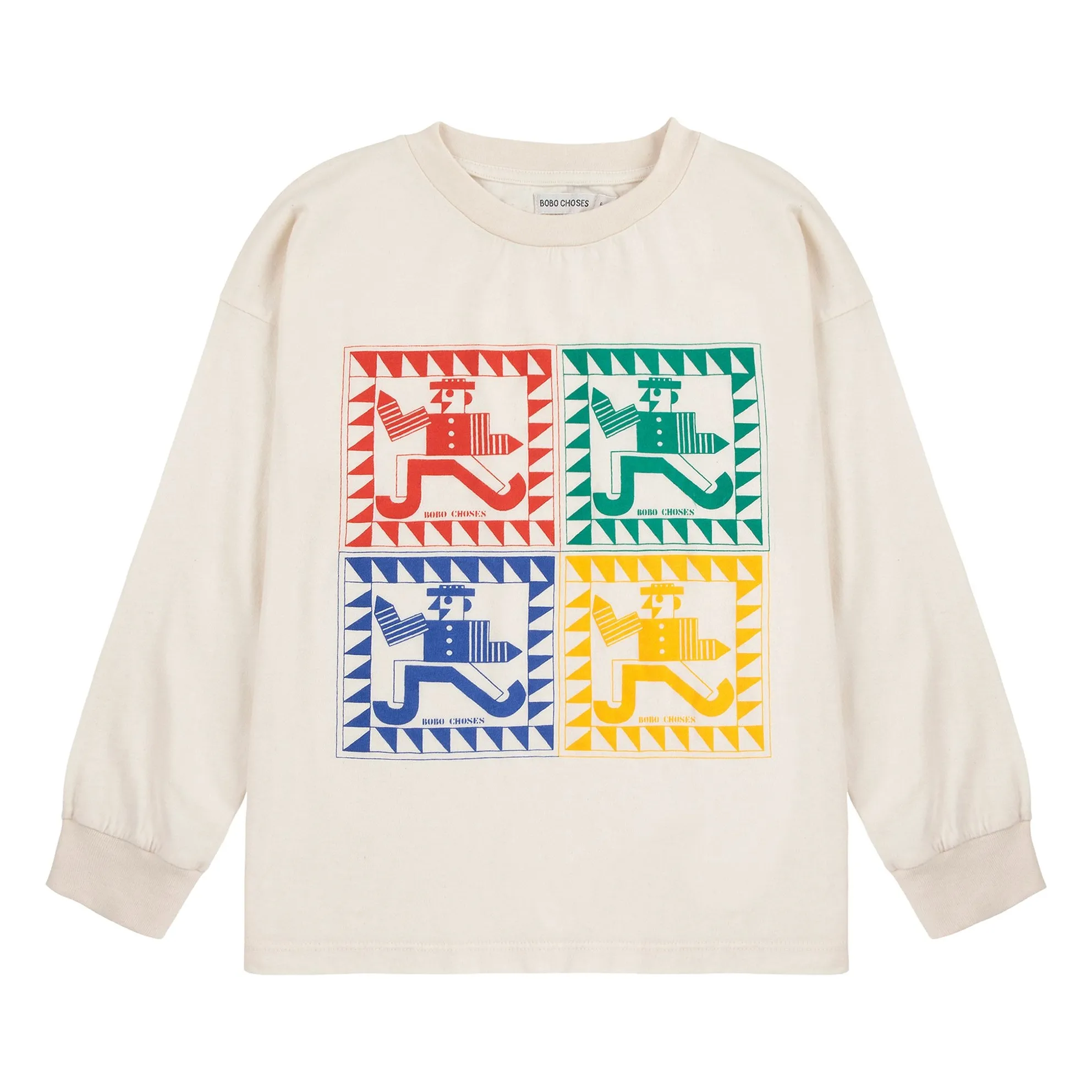 Bobo Choses Ecru T-Shirt Brushes Organic Cotton