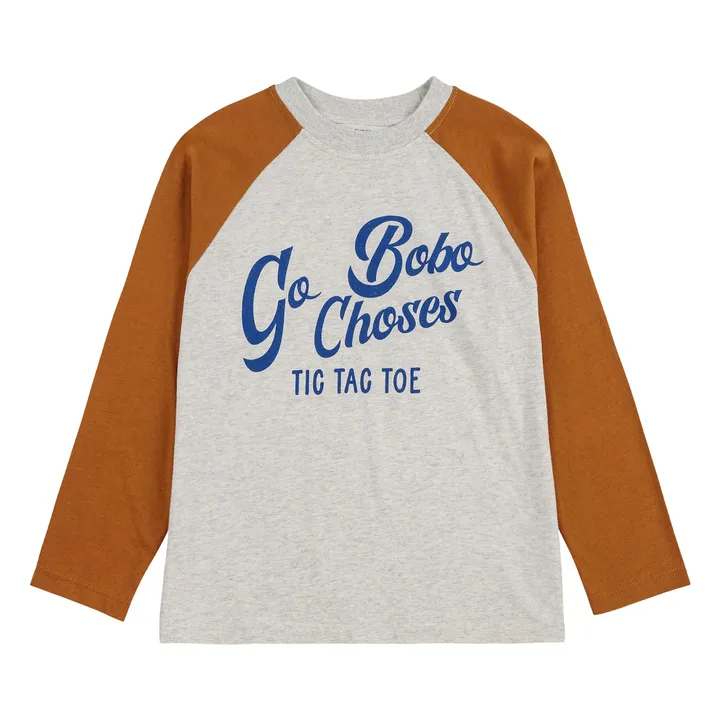 Camiseta Colorblock Bobo Choses Algodón Ecológico | Gris Jaspeado- Imagen del producto n°0