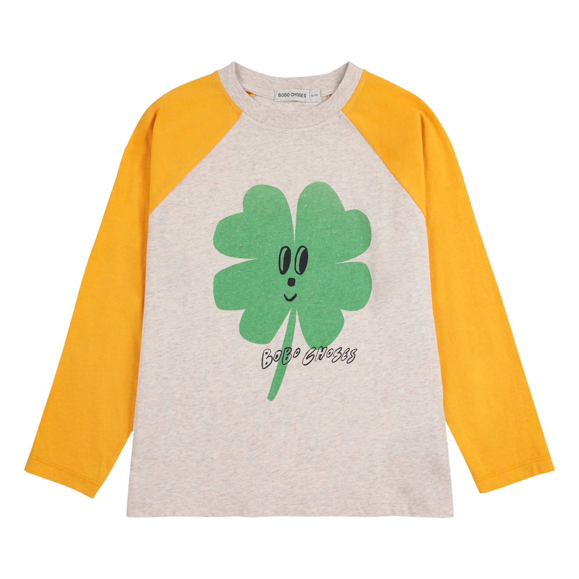 Bobo Choses Yellow Colorblock Clover Organic Cotton T-Shirt