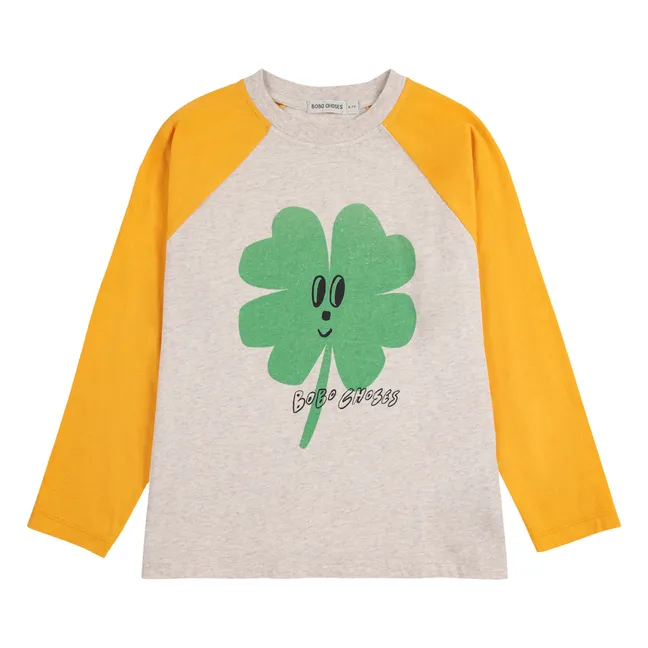 Camiseta de algodón orgánico Colorblock Clover | Amarillo