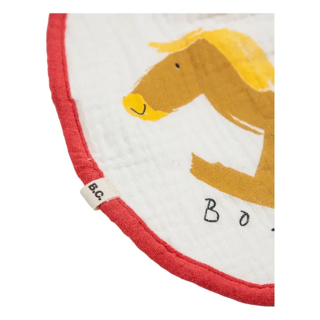 Lot 2 Bavoirs Cheval Gaze de Coton Bio | Rouge