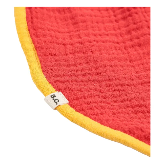 Set of 2 Organic Cotton Gauze Horse Bibs | Red