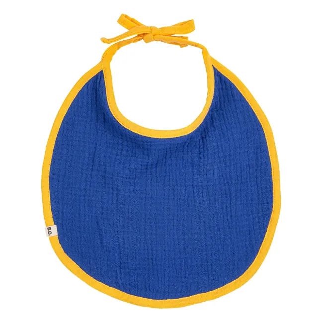 Set of 2 Organic Cotton Gauze Train Bibs | White