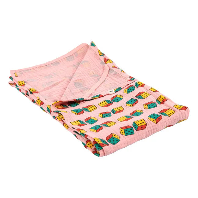 Couverture Dés Gaze de Coton Bio | Rose