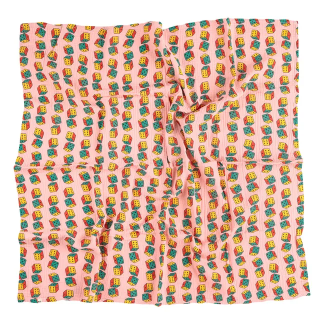 Couverture Dés Gaze de Coton Bio | Rose