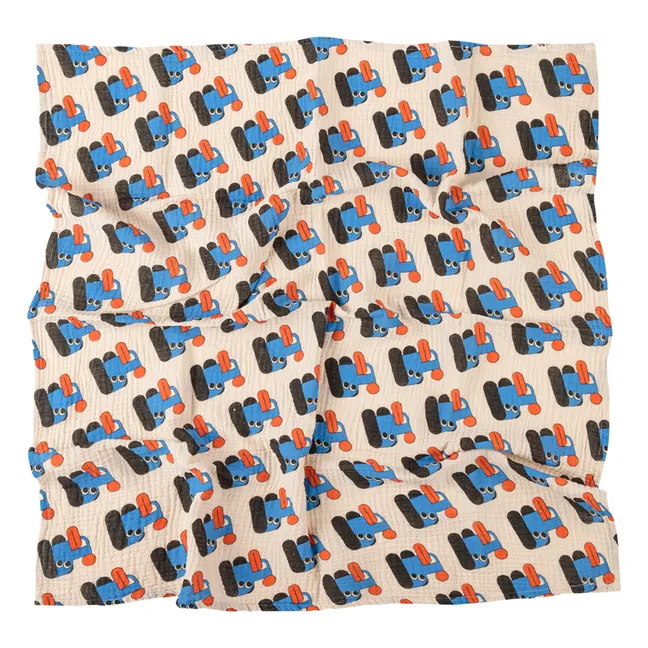 Manta de gasa de algodón orgánico para perros | Blanco