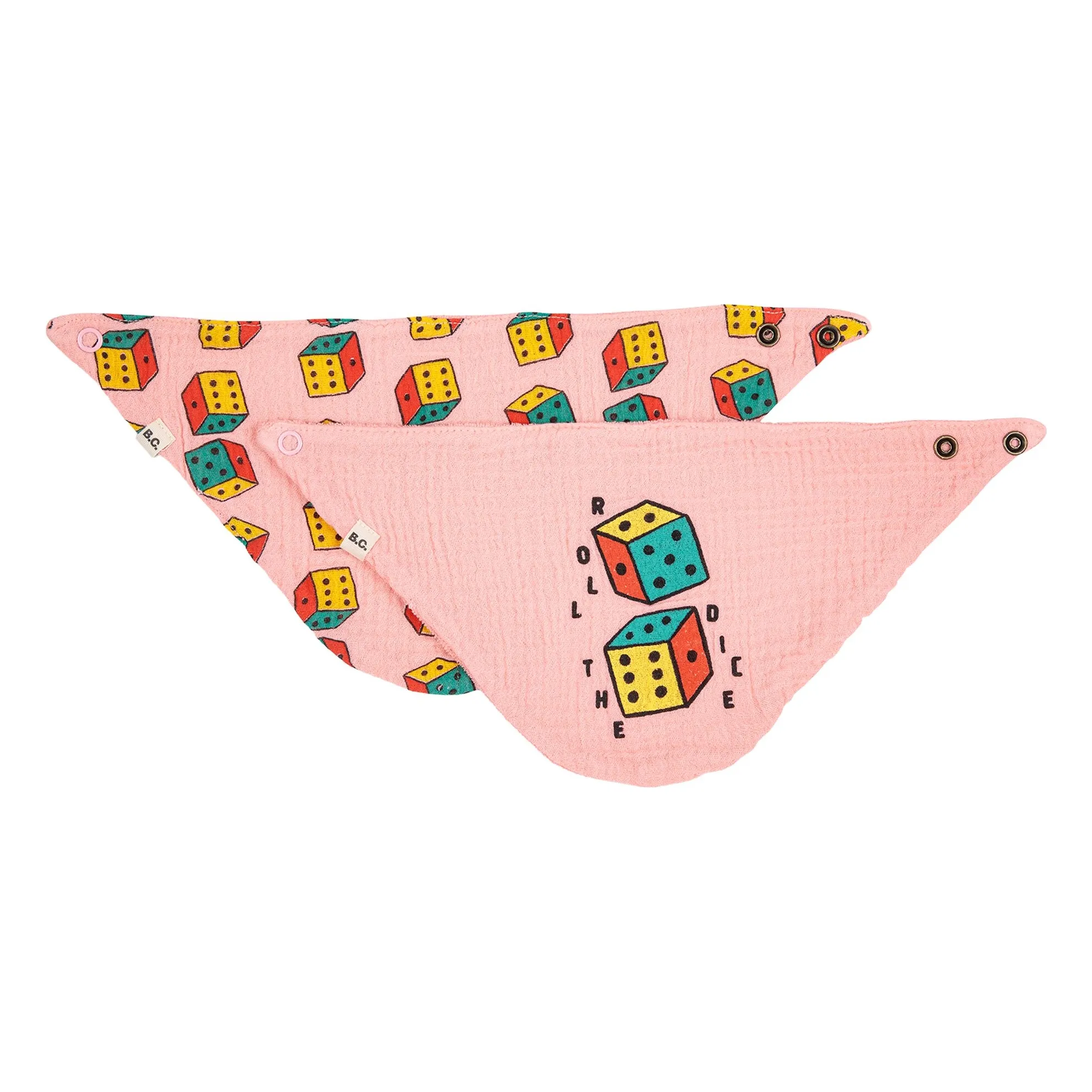 Bobo Choses Pink Set Of 2 Organic Cotton Gauze Bibs