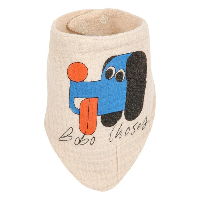 Set de 2 baberos de gasa de algodón ecológico para perros | Beige