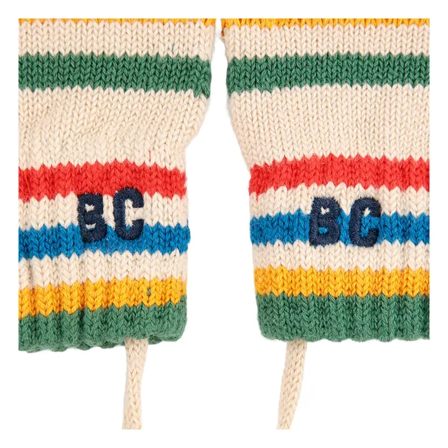 Moufles Rayées | Beige