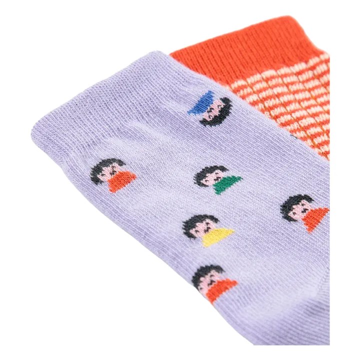 Lote de 2 pares de calcetines de algodón ecológico | Naranja- Imagen del producto n°3