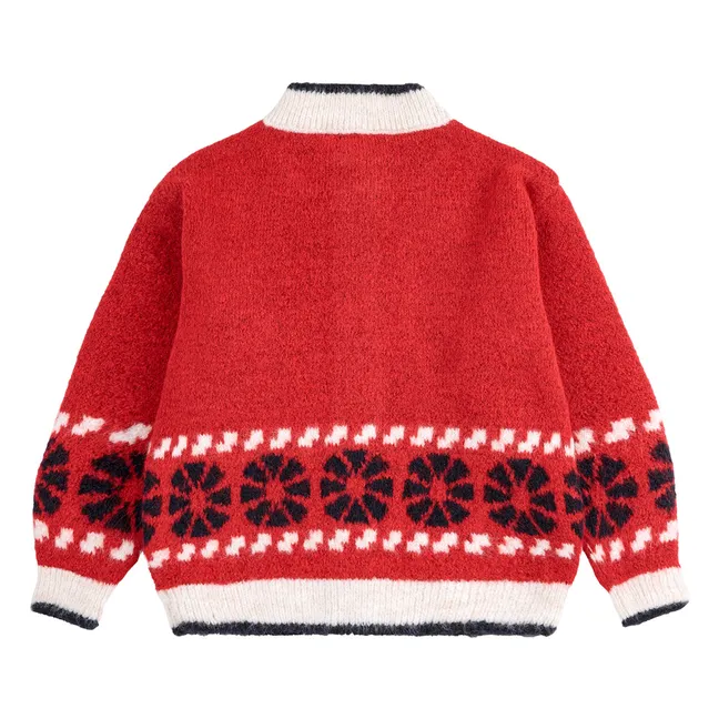 Gilet Jacquard Laine | Rouge