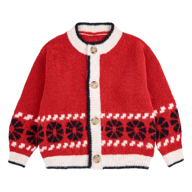 Gilet Jacquard Laine | Rouge