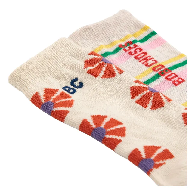 Lot de 2 Paires de Chaussettes Kaleidoscope Coton Bio | Beige