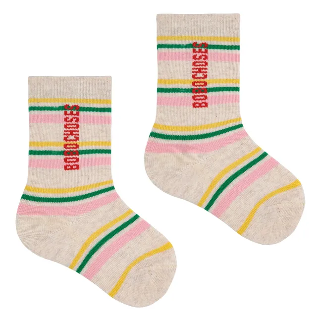 Lot de 2 Paires de Chaussettes Kaleidoscope Coton Bio | Beige