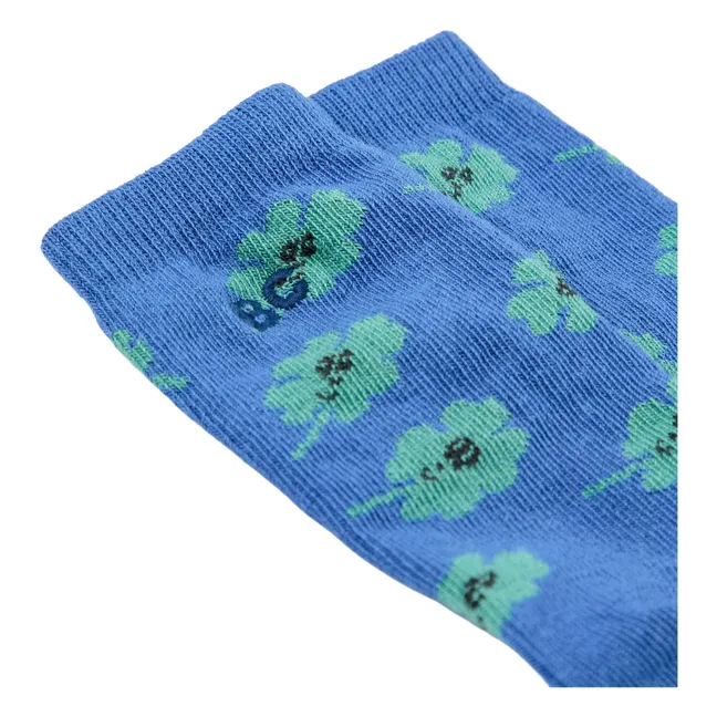 Chaussettes Trèfles Coton Bio | Bleu
