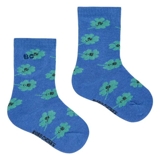 Chaussettes Trèfles Coton Bio | Bleu