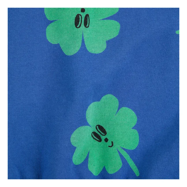 Sweat Trèfles Coton Bio | Bleu