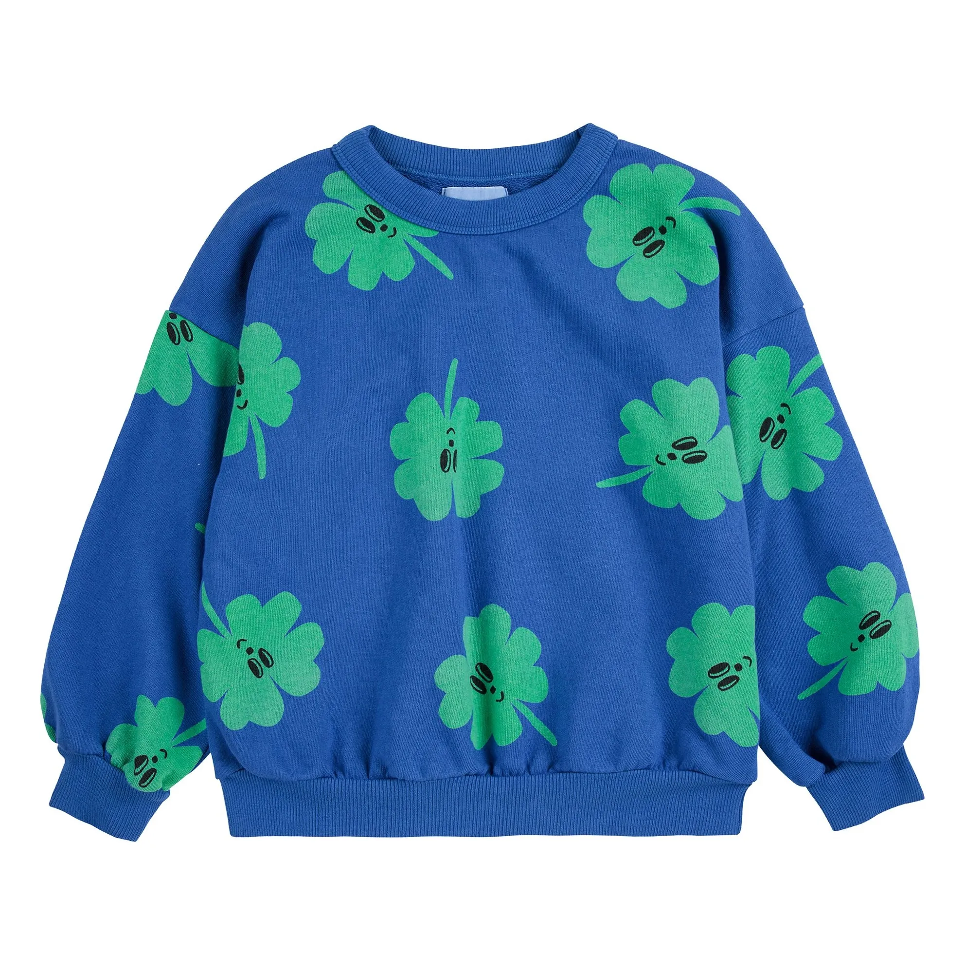 Bobo Choses Blue Trèfles Organic Cotton Sweatshirt