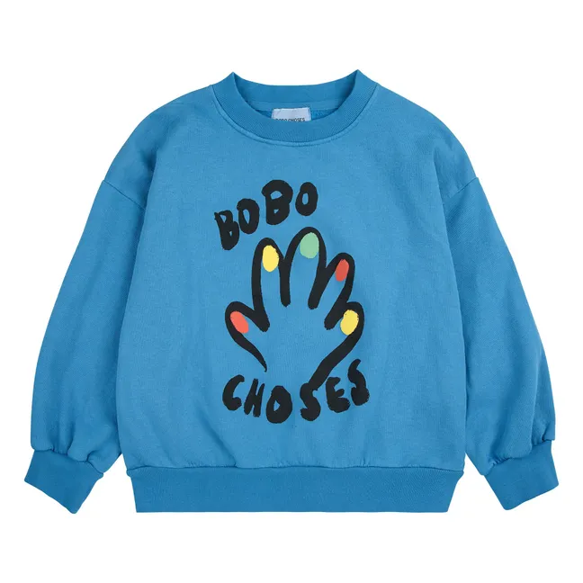Sudadera High Five de algodón orgánico | Azul
