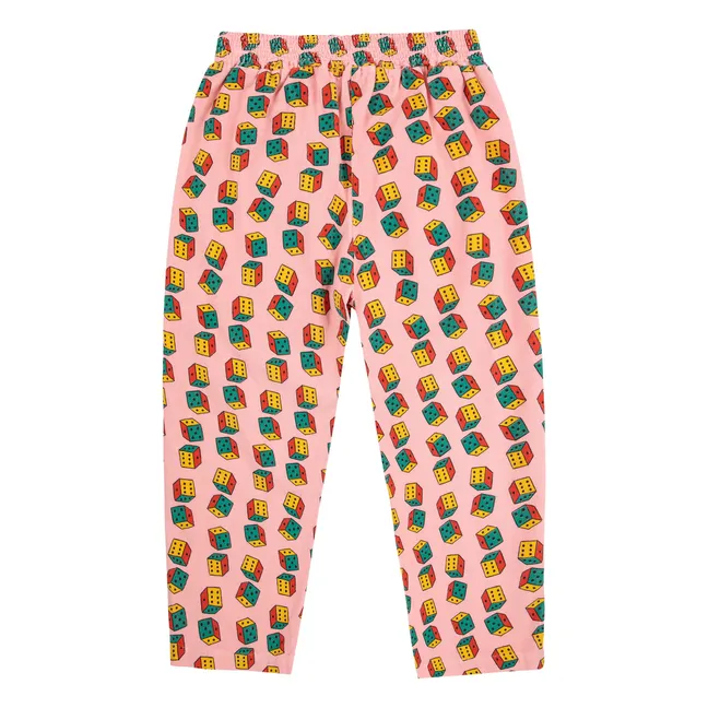 Gewürfelte Cordhose aus Bio-Baumwolle | Rosa