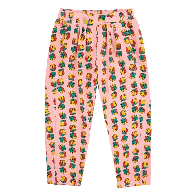 Gewürfelte Cordhose aus Bio-Baumwolle | Rosa