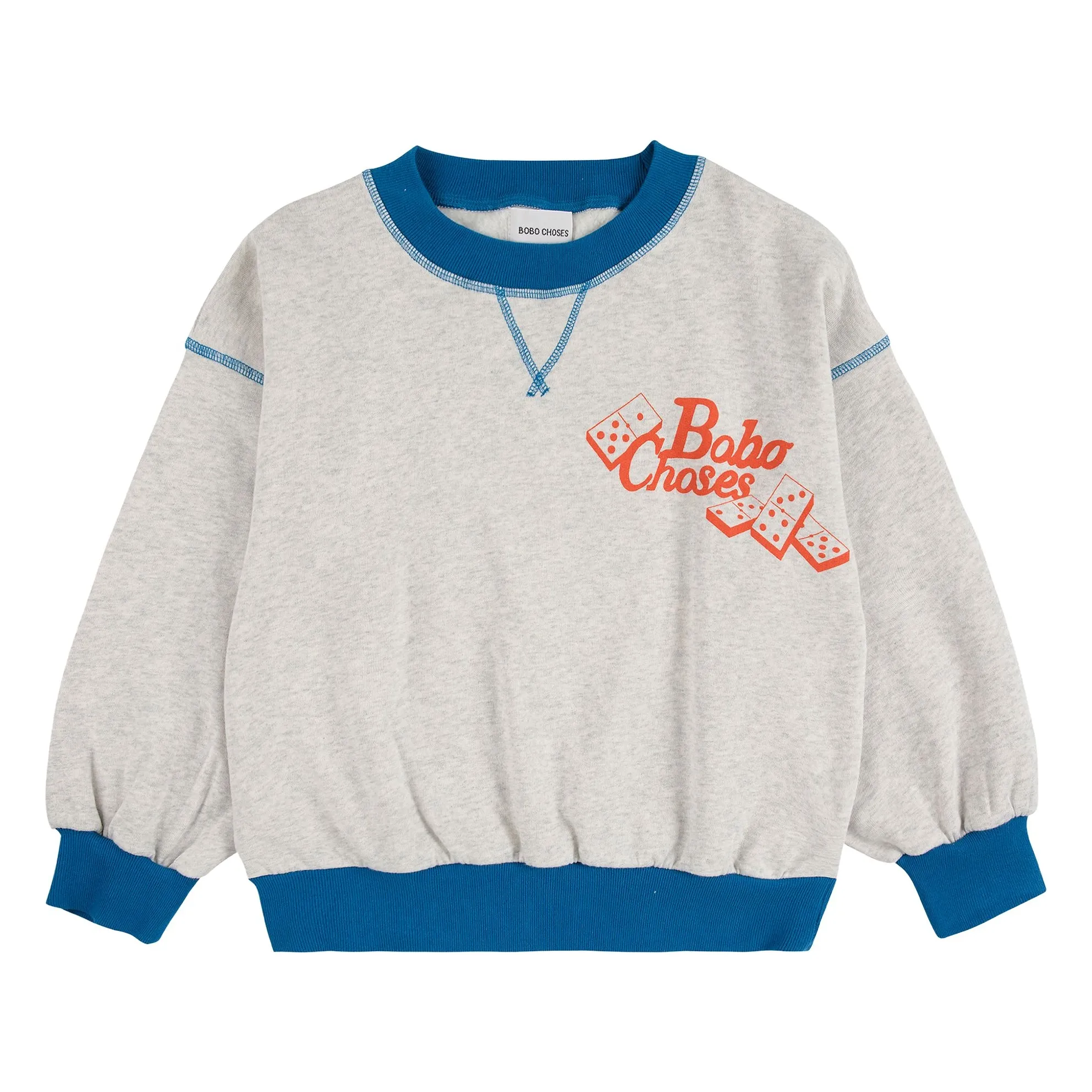 Bobo Choses Heather Grey Sweat Dice Organic Cotton