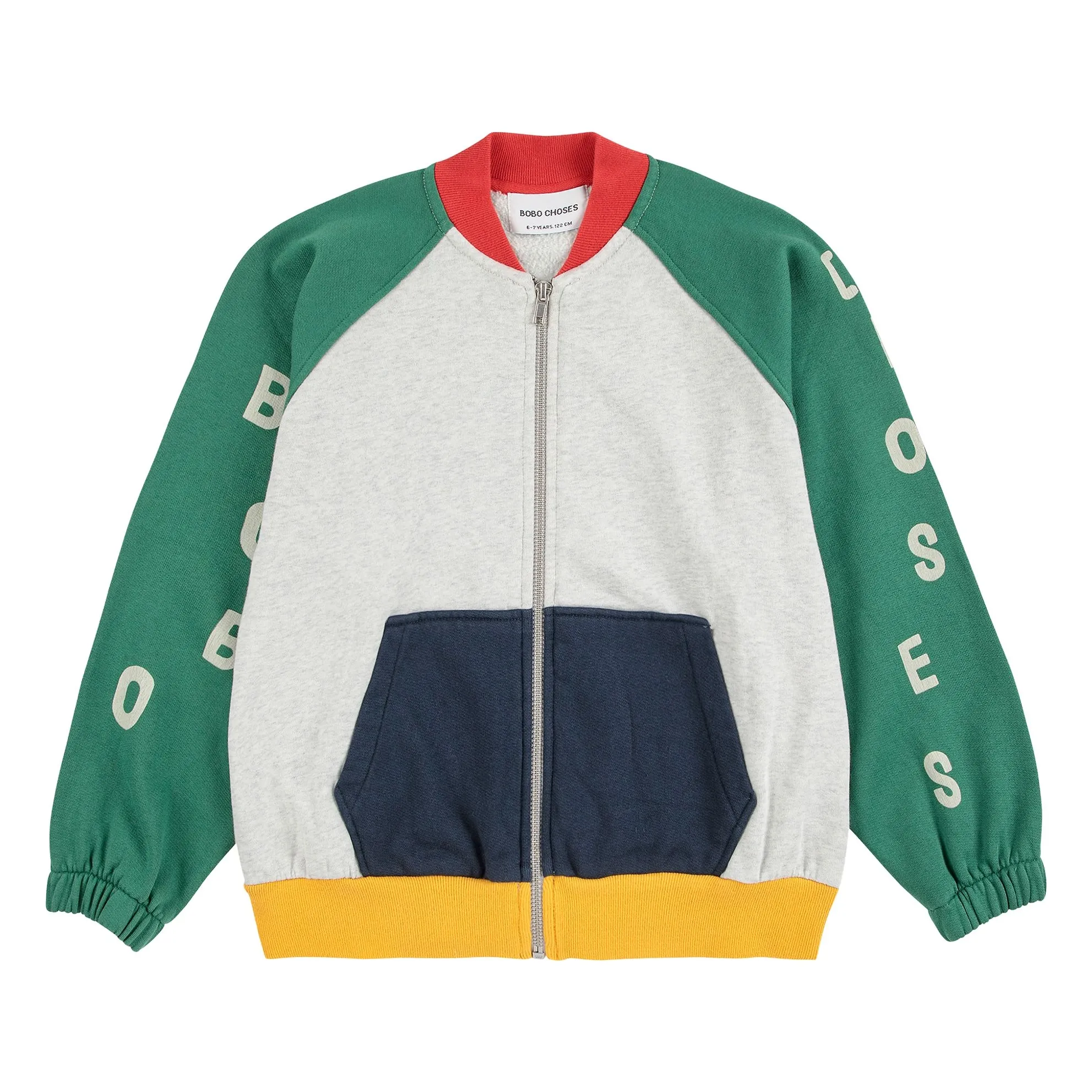 Bobo Choses Heather Grey Colorblock Organic Cotton Sweatshirt