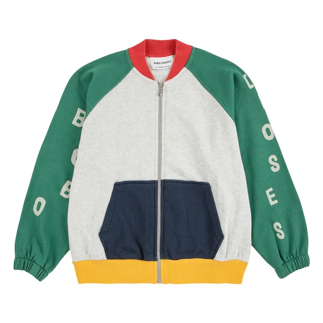 Sweat Colorblock Coton Bio | Gris chiné